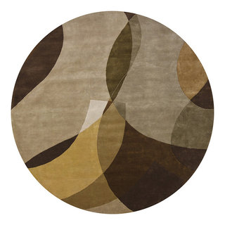 Chandra Aadi Aad1315 Rug, Green/Brown/Tan/Gold, 7'8