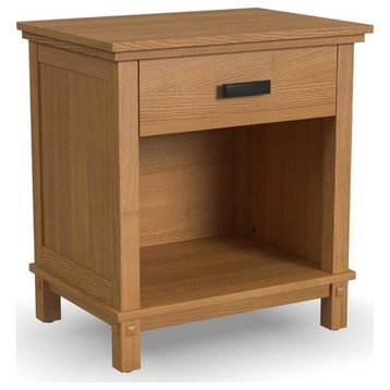 Pemberly Row 1-Drawer Traditional Wood Nightstand in Brown Finish