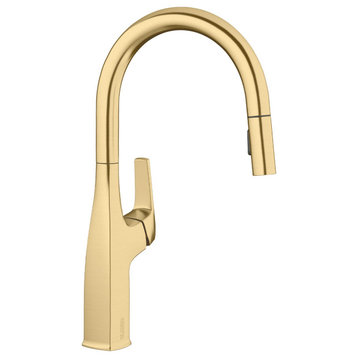 Blanco 442677 Rivana 1.5 GPM 1 Hole Pull Down Kitchen Faucet - Satin Gold