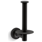 Kohler - Kohler Purist Vertical Toilet Tissue Holder, Matte Black - The minimalist design of Purist faucets and accessories complements both traditional and contemporary bath decors. This toilet tissue holder showcases a unique vertical style that echoes the elegant simplicity of the Purist Collection.