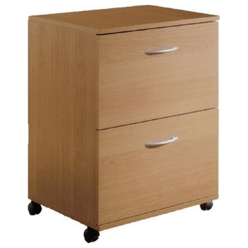 Bowery Hill 2 Drawer Mobile Vertical Filing Cabinet in Natural Maple