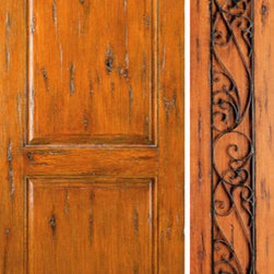 Exterior Prehung Door with One Sidelite, Knotty Alder - Front Doors