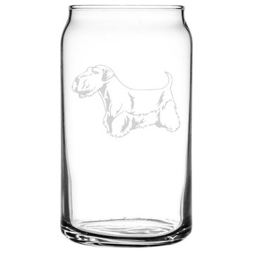 Sealyham Terrier Dog Themed Etched All Purpose 16oz. Libbey Can Glass