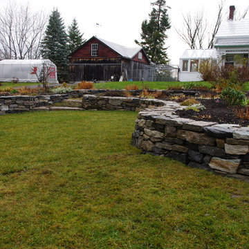 Dry Stack Stone Retaining Wall