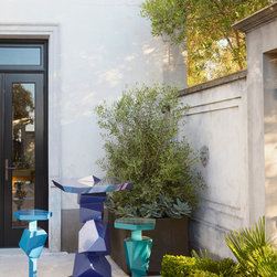 Geometric Table and Stools - Patio Furniture And Outdoor Furniture