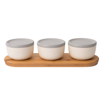 Leo 6 Piece Covered Bowl Set With Tray