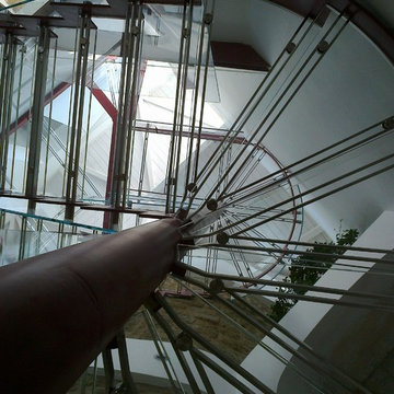 stairway steel and glass
