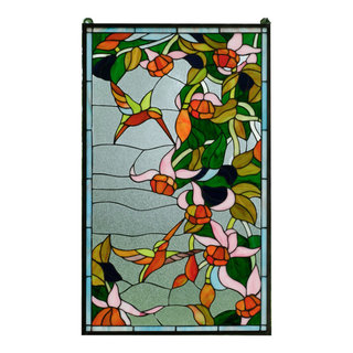 Stained Glass Suncatcher Green Tropical Fish Tiffany Glass Home decor