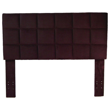 Bowery Hill Transitional Fabric Upholstered Full/Queen Headboard in Purple