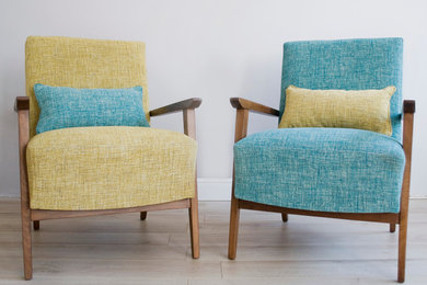 Yellow and Blue armchairs