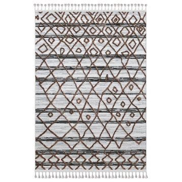 Canyon Directions White, Brown and Black Polyester Rug