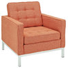 Florence Style Armchair in Orange Tweed
