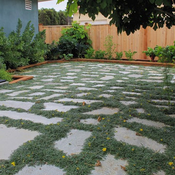 Flagstone Patio with Custom Garden Beds