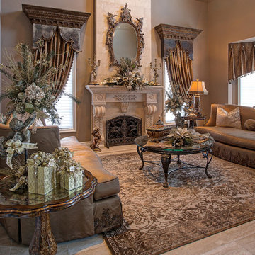 Christmas decorated living room