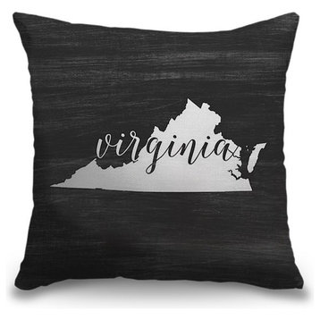 "Home State Typography - Virginia" Outdoor Pillow 16"x16"