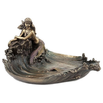 Mermaid Leaning On Rock Statue by Veronese Design