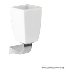 Mimi White Ceramic Wall Mount Tumbler - Toothbrush Holders