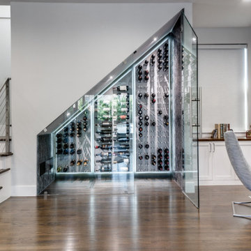 Modern Glass Understairs Wine Wall