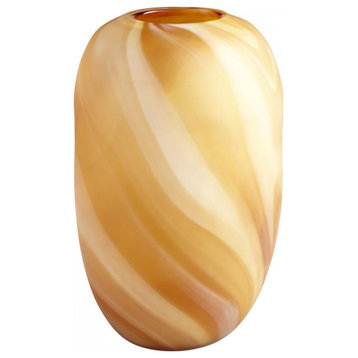 Large Caramel Spring Vase, Amber, Glass, 15.5"H (08781 M9JWT)