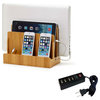 Bamboo Multi-Device Charging Station and Dock, With USB Power Strip
