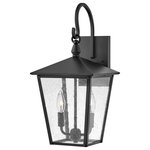 Hinkley Lighting - Huntersfield Medium Wall Mount Lantern in Black - Inspired by the heirloom quality of a traditional European lantern  Huntersfield breathes contemporary tradition. The oversized cast arm and loop offer a stately yet subtle appearance. Huntersfield is available in a Black or Burnished Bronze finish.&nbsp