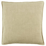 Jaipur Living - Jaipur Living Blanche Solid Light Beige Polyester Pillow 20" - The Burbank collection infuses homes with understated elegance, perfect for rustic and coastal spaces alike. The Blanche pillow is crafted of 100% linen and features soft, inviting flange for added texture and charm. In a light beige hue, this versatile cushion lends a grounding neutral to any room.