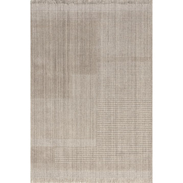 Arvin Olano Mozai Fringed Wool-Blend Area Rug, Beige 8' x 10'