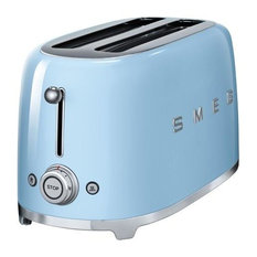 Smeg Retro 50's 4-Slice Toaster With 2 Large Slots, Blue