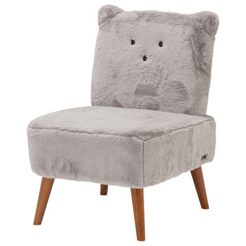 Michael Amini Kitten Accent Chair - Grey/Capri
