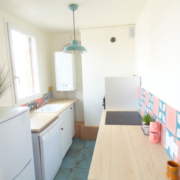 Rénovation : un beau mix and match coloré de 55m2