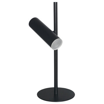 6W Table Lamp, Matte Black With Frosted Acrylic Diffuser