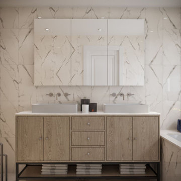 Bathroom remodel, cream or white?