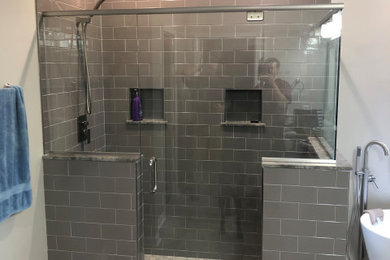 Slate Gray Subway Tile | Shower Installation