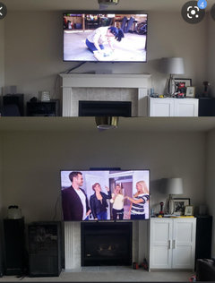 TV over fireplace too high!