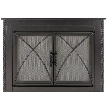 Pleasant Hearth Albus Collection Fireplace Glass Door, Medium