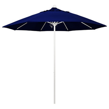 9' Fiberglass Umbrella Pulley OpenWhite, Sunbrella, True Blue