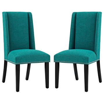 Baron Dining Chair Fabric Set of 2, Teal