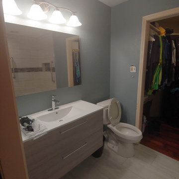 Handicap bathroom remodel and enlarge