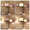 Kira Home Akira 79" Arc Floor Lamp, Weighted Base, 3-Way Switch, Oatmeal Shades