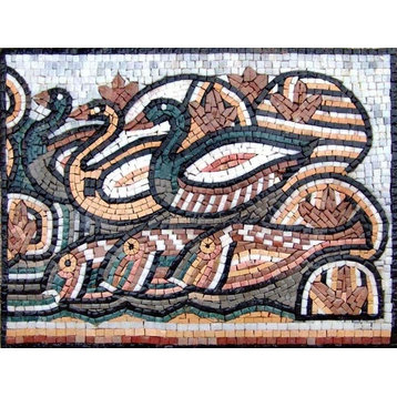 Mosaic Tile Art, Ducks, 16"x21"