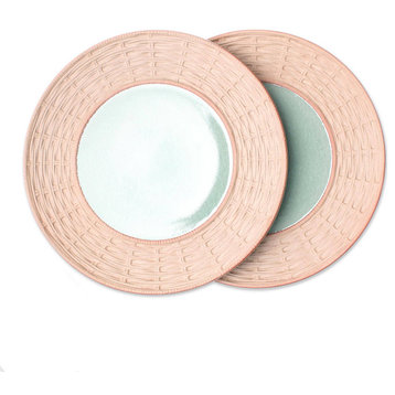 NOVICA Country Meal And Celadon Ceramic Plates  (Pair)
