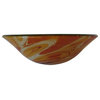 BELLO Orange with White and Black Flares Round Double Layer Glass Vessel
