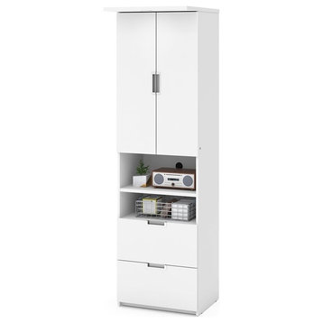 Bestar Lumina Storage Unit With Drawers and Doors, White