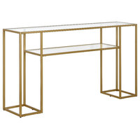 Henn&Hart 55" Gold Console Table - Contemporary - Console Tables - by ...