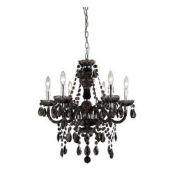 Canarm Concerto 6-Light Smoky Topaz Chandelier With Acrylic Jewels - Chandeliers