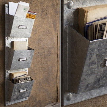 Galvanized Wall Pocket Organizer