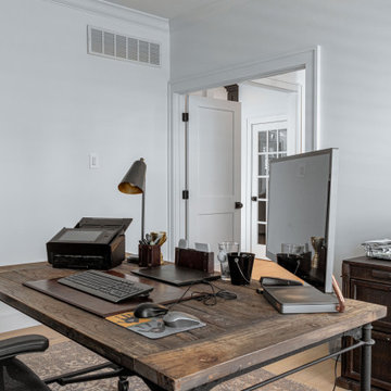 Home Office - Stained Oak & Metal and Transitional Workspace