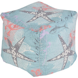 Surya Poufs- (POUF-290) - Floor Pillows And Poufs