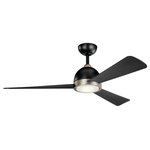 Kichler Lighting - Kichler Lighting 300270SBK Incus - 56" Ceiling Fan with Light Kit - This 56in. LED Incus ceiling fan in a Satin Black Powder Coat finish has sleek squared blades and a soft LED light that provides all the style and functionality today's homes demand. The versatile blade span works in a variety of rooms, from bedrooms to living areas.  Canopy Included: TRUE  Shade Included: TRUE  Canopy Diameter: 6.75  Rod Length(s): 6 x 1  Dimable: TRUE  Warranty: Limited Lifetime  Color Temperature:   Lumens:   CRI:   Amps: 0.48Incus 56" Ceiling Fan Satin Black Satin Black Blade White Polycarbonate Glass *UL Approved: YES *Energy Star Qualified: n/a  *ADA Certified: n/a  *Number of Lights: Lamp: 1-*Wattage:17w LED bulb(s) *Bulb Included:Yes *Bulb Type:LED *Finish Type:Satin Black