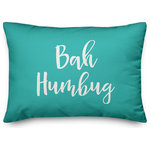 Designs Direct Creative Group - Bah Humbug, Teal 14x20 Lumbar Pillow - Decorate for Christmas with this holiday-themed pillow. Digitally printed on demand, this  design displays vibrant colors. The result is a beautiful accent piece that will make you the envy of the neighborhood this winter season.
